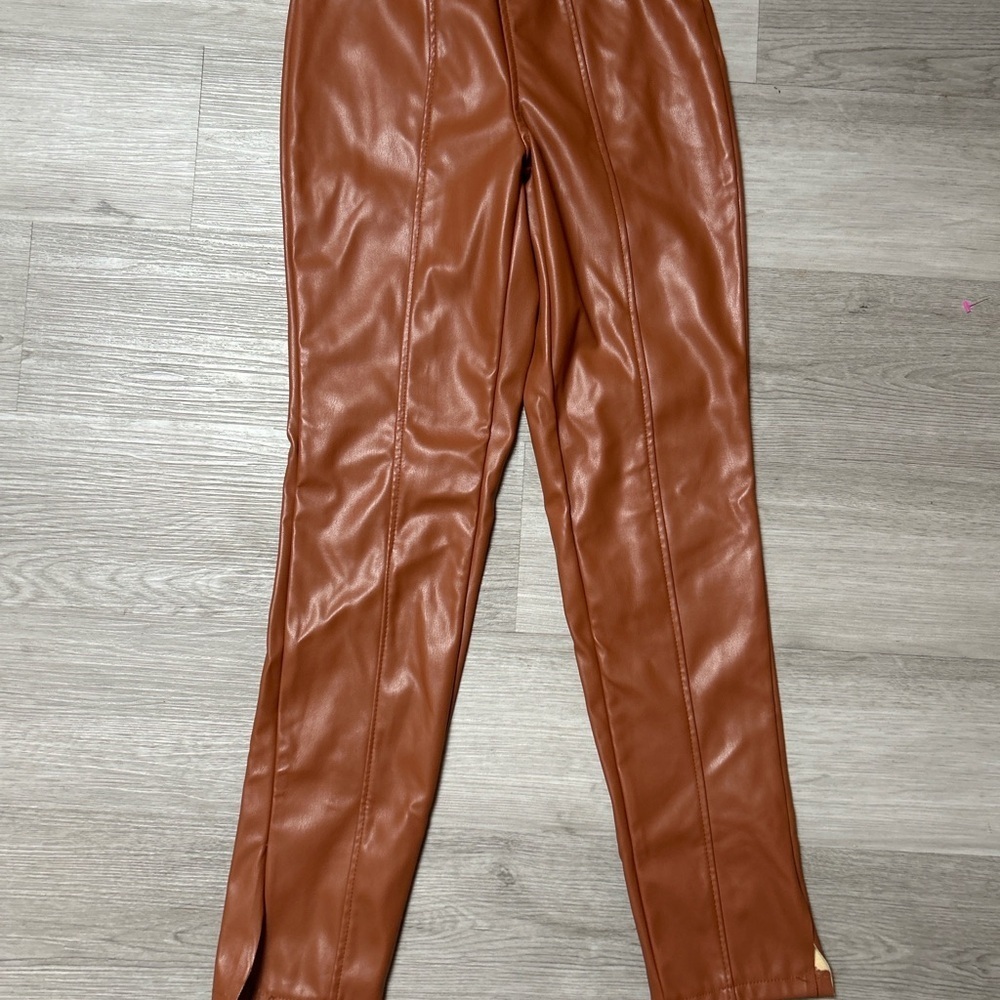 Forever 21 Tan Faux Leather Pants